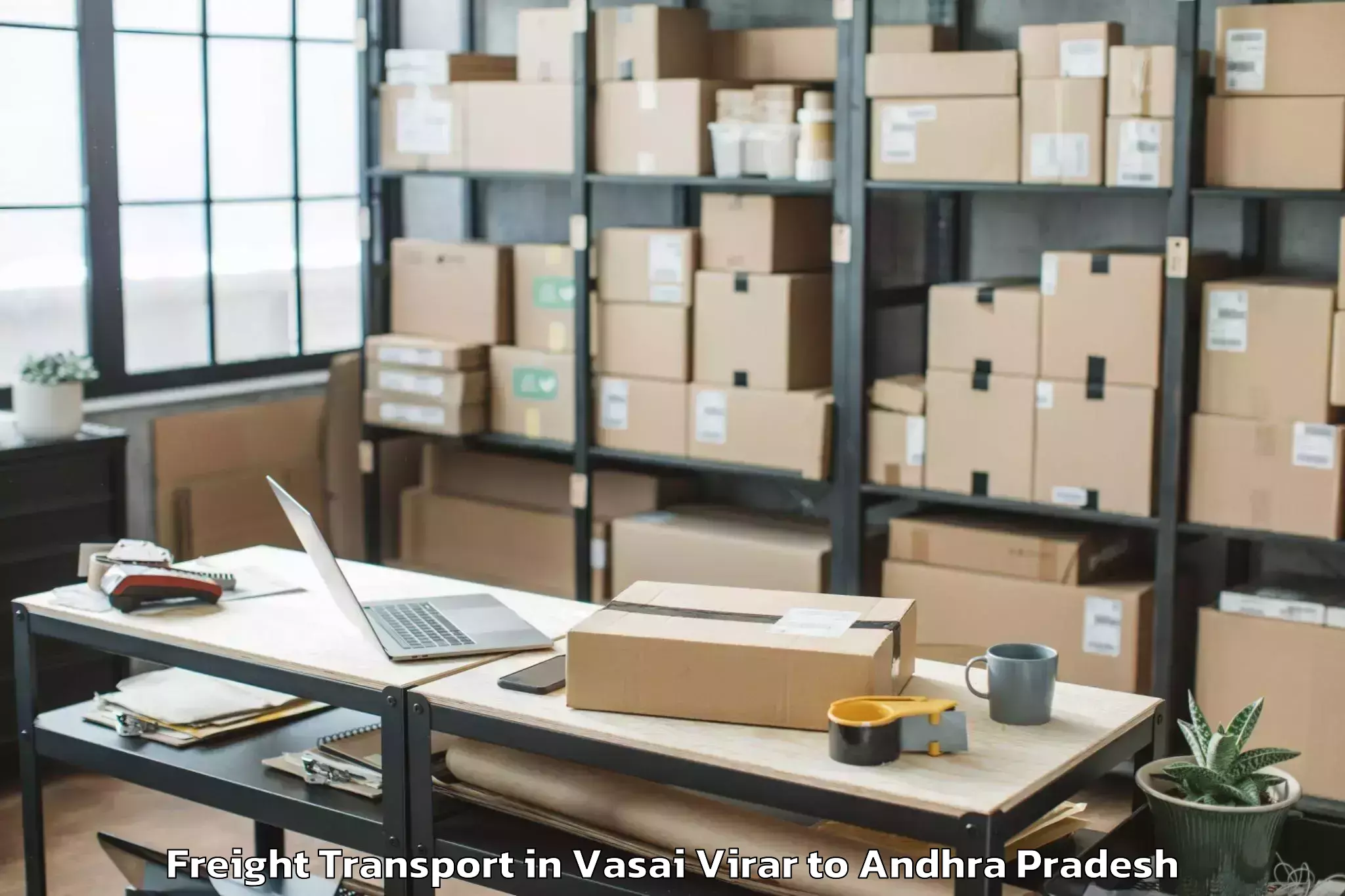 Book Vasai Virar to Komarolu Freight Transport Online